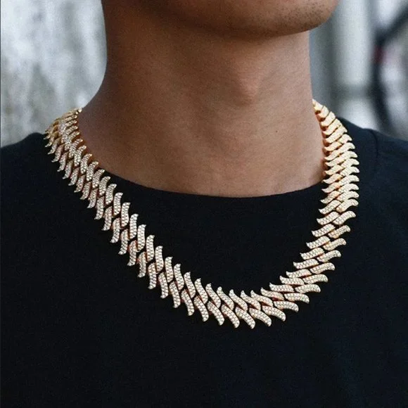 24 Mens 4ct Diamond 14K Gold Cuban Chain Link Necklace 4 ct 14 Karat Silver 24